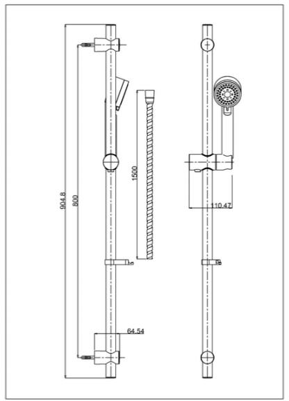 Additional image for Thermostatic Shower Valve, 250mm Head, Rail & Arm.