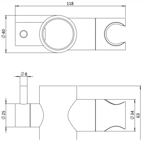 Additional image for Grab Bar Handset Holder (Brushed Bronze).