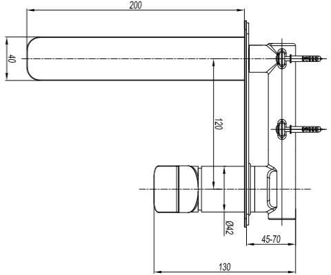 Additional image for Wall Mounted Basin Mixer Tap (Chrome).