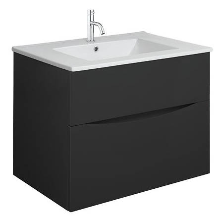 Additional image for Vanity Unit With Ceramic Basin (500mm, Matt Black, 1TH).