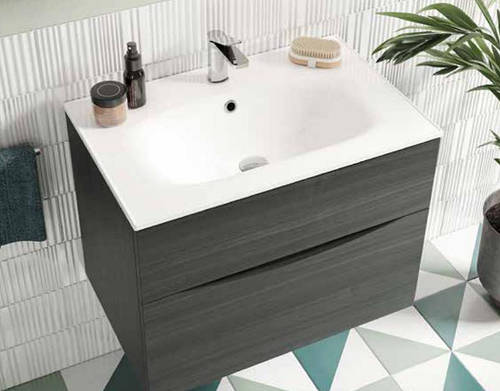 Additional image for Vanity Unit With White Cast Basin (600mm, Steelwood, 1TH).