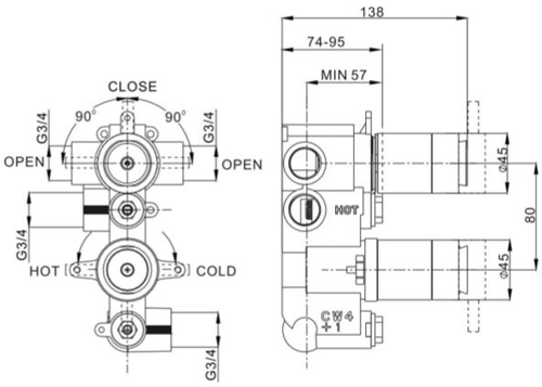 Additional image for 2 Outlet 2 Handle Shower Bundle (Chrome).