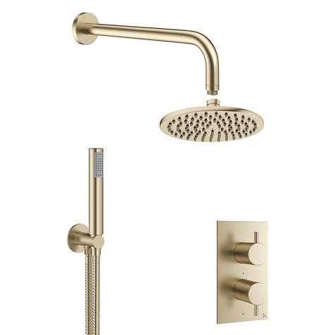 Additional image for 2 Outlet 2 Handle Shower Bundle (Brushed Brass).