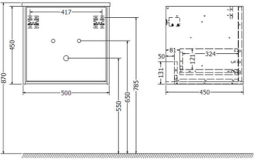 Additional image for Vanity Unit With Basin (500mm, Matt Black).