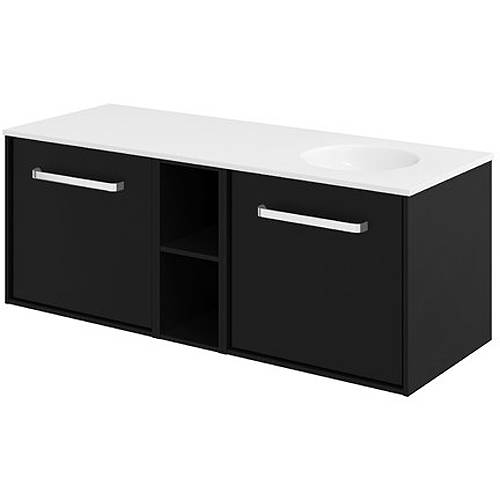 Additional image for Vanity Unit With RH Basin (1200mm, Matt Black).