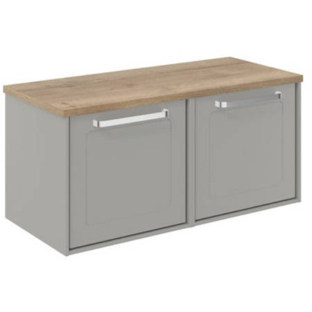 Additional image for Framed Vanity With Oak Top (1000mm, Storm Grey Matt).