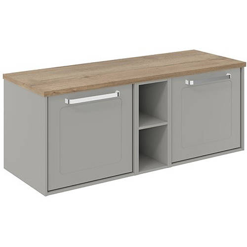 Additional image for Framed Vanity With Oak Top (1200mm, Storm Grey Matt).