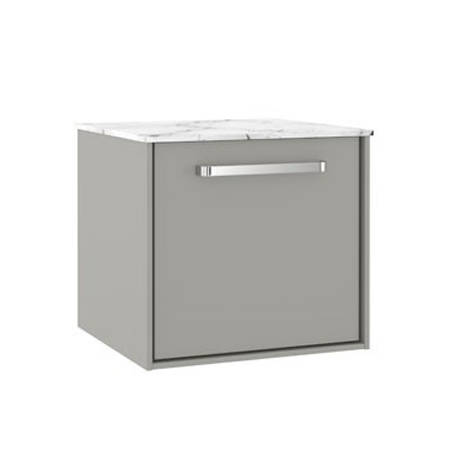 Additional image for Vanity Unit With Carrara Top (500mm, Storm Grey Matt).