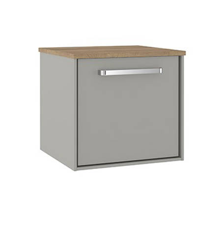 Additional image for Vanity Unit With Oak Top (500mm, Storm Grey Matt).