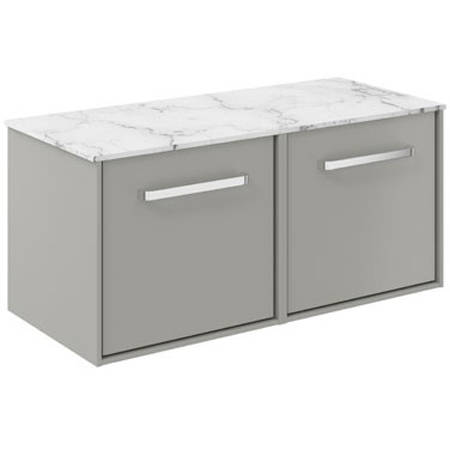 Additional image for Vanity Unit With Carrara Top (1000mm, Storm Grey Matt).