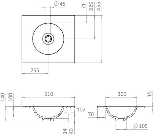 Additional image for Vanity Unit With Basin (500mm, Matt White).