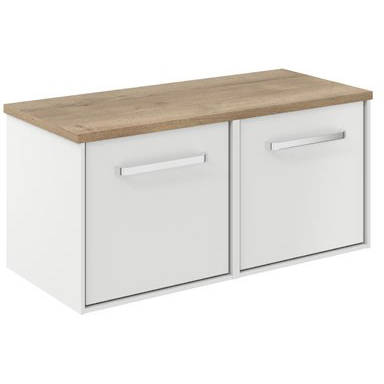 Additional image for Vanity Unit With Windsor Oak Top (1000mm, Matt White).