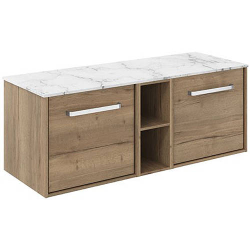 Additional image for Vanity Unit With Carrara Top (1200mm, Windsor Oak).