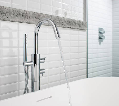 Additional image for Basin Mixer & Thermostatic Floor Standing BSM Tap Pack.