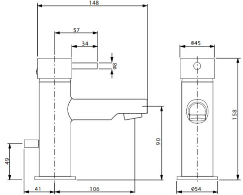 Additional image for Basin Mixer & Thermostatic Floor Standing BSM Tap Pack.