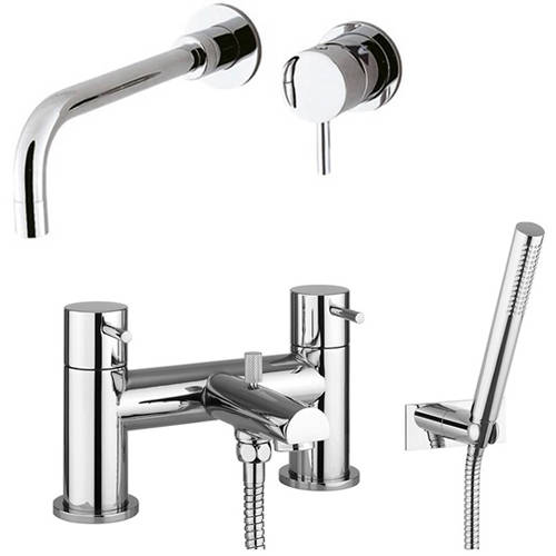 Additional image for Wall Mounted Basin & Bath Shower Mixer Tap Pack.
