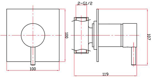 Additional image for Manual Shower Valve With Slide Rail Kit (Chrome).