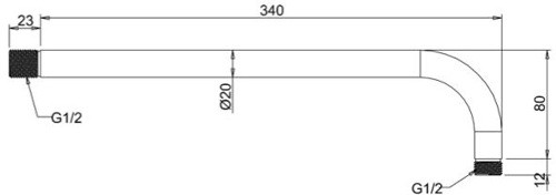 Additional image for Manual Shower Valve With Shower Head & Arm (Chrome).