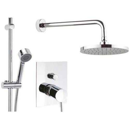 Additional image for Manual Shower Valve With Slide Rail Kit & Head (Chrome).