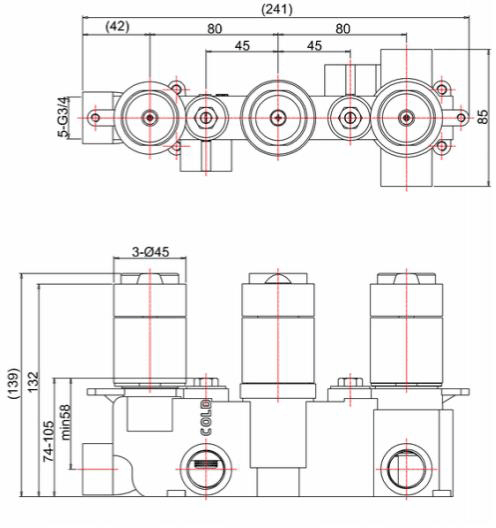 Additional image for Thermostatic Shower Valve (3 Outlets, Chrome).