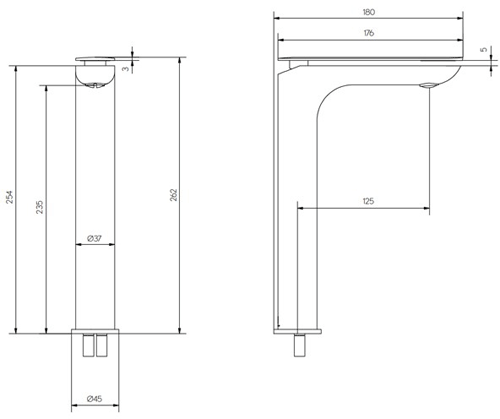 Additional image for Tall Basin Mixer Tap With Lever Handle (Chrome).