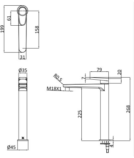 Additional image for Tall Basin Mixer Tap (M Black).