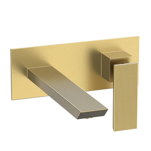 Additional image for Wall Mounted Basin Mixer Tap (Brushed Brass).