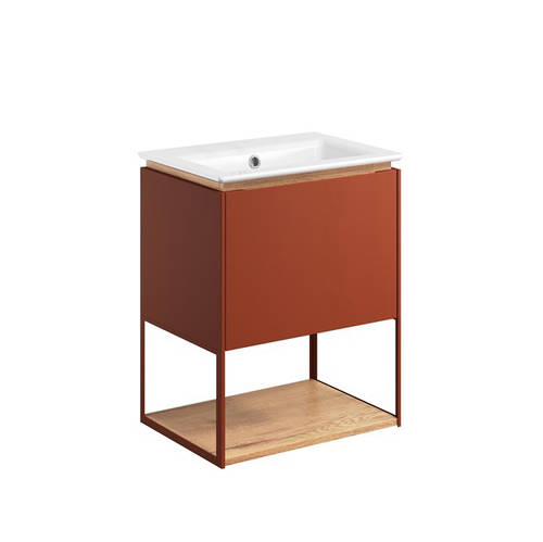 Additional image for Vanity Unit With Shelf & Cast Basin (500mm, Soft Clay, 0TH).