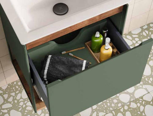 Additional image for Vanity Unit & Cast Marble Basin (500mm, Sage Green, 1TH).