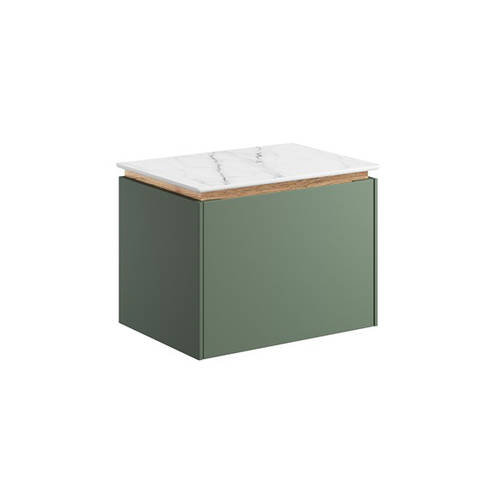Additional image for Vanity Unit With Marble Worktop (500mm, Sage Green).