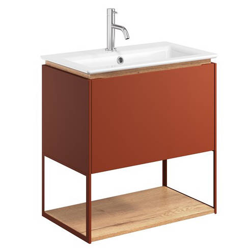 Additional image for Vanity Unit With Shelf & Cast Basin (600mm, Soft Clay, 1TH).