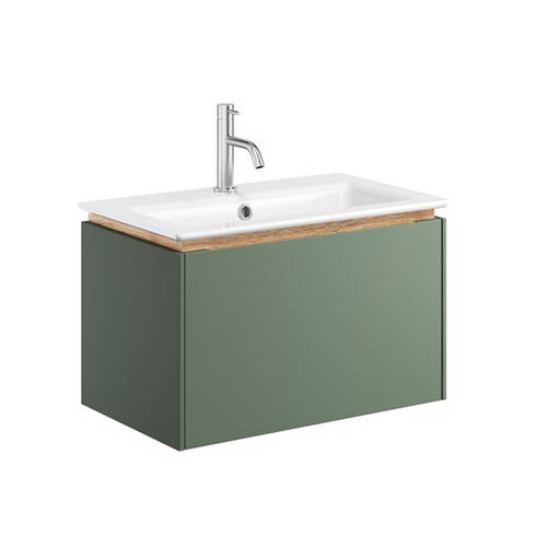 Additional image for Vanity Unit & Cast Marble Basin (600mm, Sage Green, 1TH).