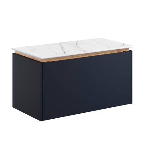 Additional image for Vanity Unit With Marble Worktop (700mm, Indigo Blue).