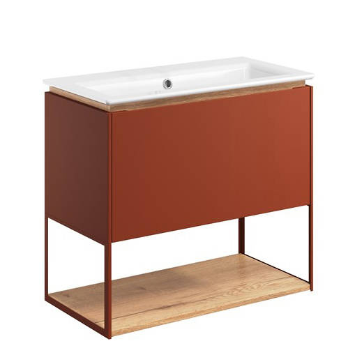 Additional image for Vanity Unit With Shelf & Cast Basin (700mm, Soft Clay, 0TH).
