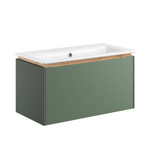 Additional image for Vanity Unit & Cast Marble Basin (700mm, Sage Green, 0TH).