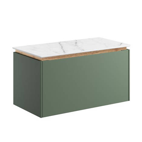 Additional image for Vanity Unit With Marble Worktop (700mm, Sage Green).