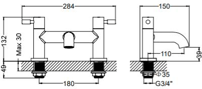 Additional image for Bath Filler Tap (Chrome).