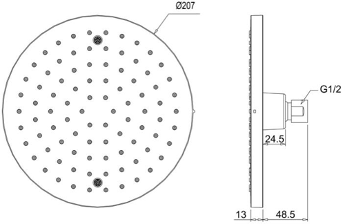 Additional image for Round Shower Head & Ceiling Arm (200mm).