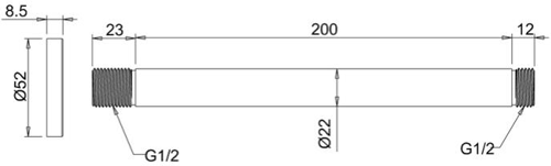 Additional image for Round Shower Head & Ceiling Arm (200mm).