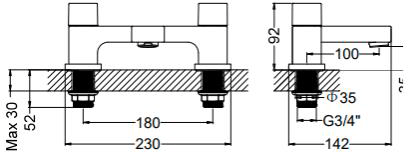 Additional image for Bath Filler Tap (Chrome).