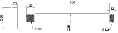 Additional image for Square Shower Head & Ceiling Arm (200x200mm).