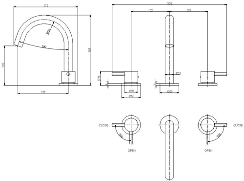 Additional image for Wall Mounted Basin & 5 Hole BSM Tap Pack & Kit.