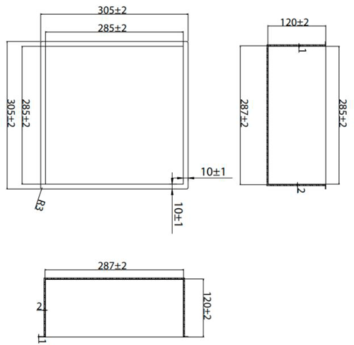 Additional image for Shower Niche (305x305mm, Brushed Brass).