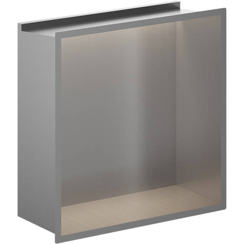 Additional image for Shower Niche With LED Light (305x305mm, Br Steel).