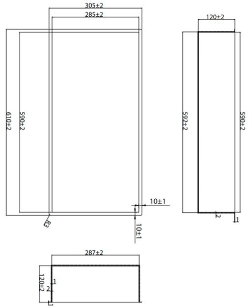 Additional image for Shower Niche With LED Light 610x305mm, Slate).