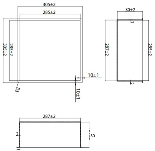 Additional image for Shower Niche With LED Light (305x305x80mm, Br Brass).