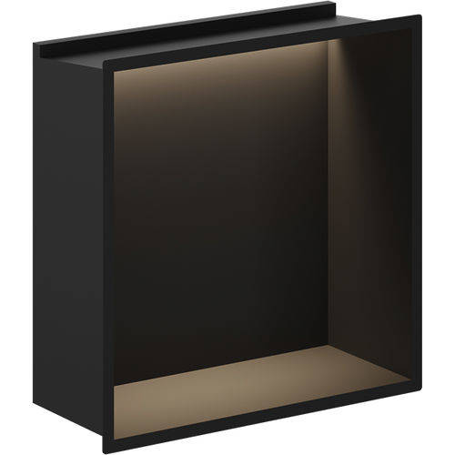Additional image for Shower Niche With LED Light (305x305x80mm, Matt Black).