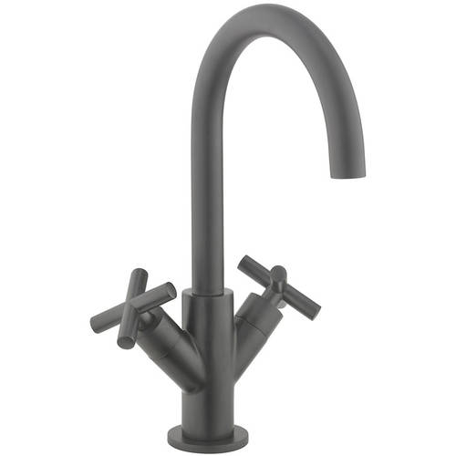 Additional image for Monoblock Crosshead Basin Tap (Slate).