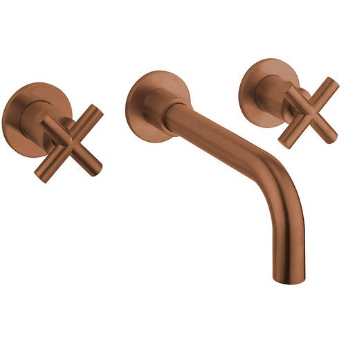 Additional image for Wall Mounted Crosshead Basin Tap (3 Hole, Br Bronze).