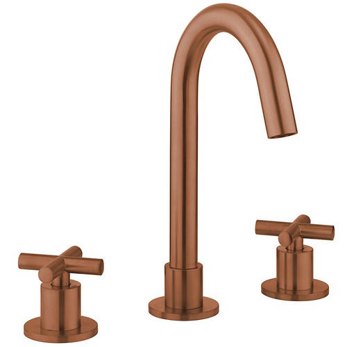 Additional image for Deck Mounted Crosshead Basin Tap (3 Hole, Br Bronze).